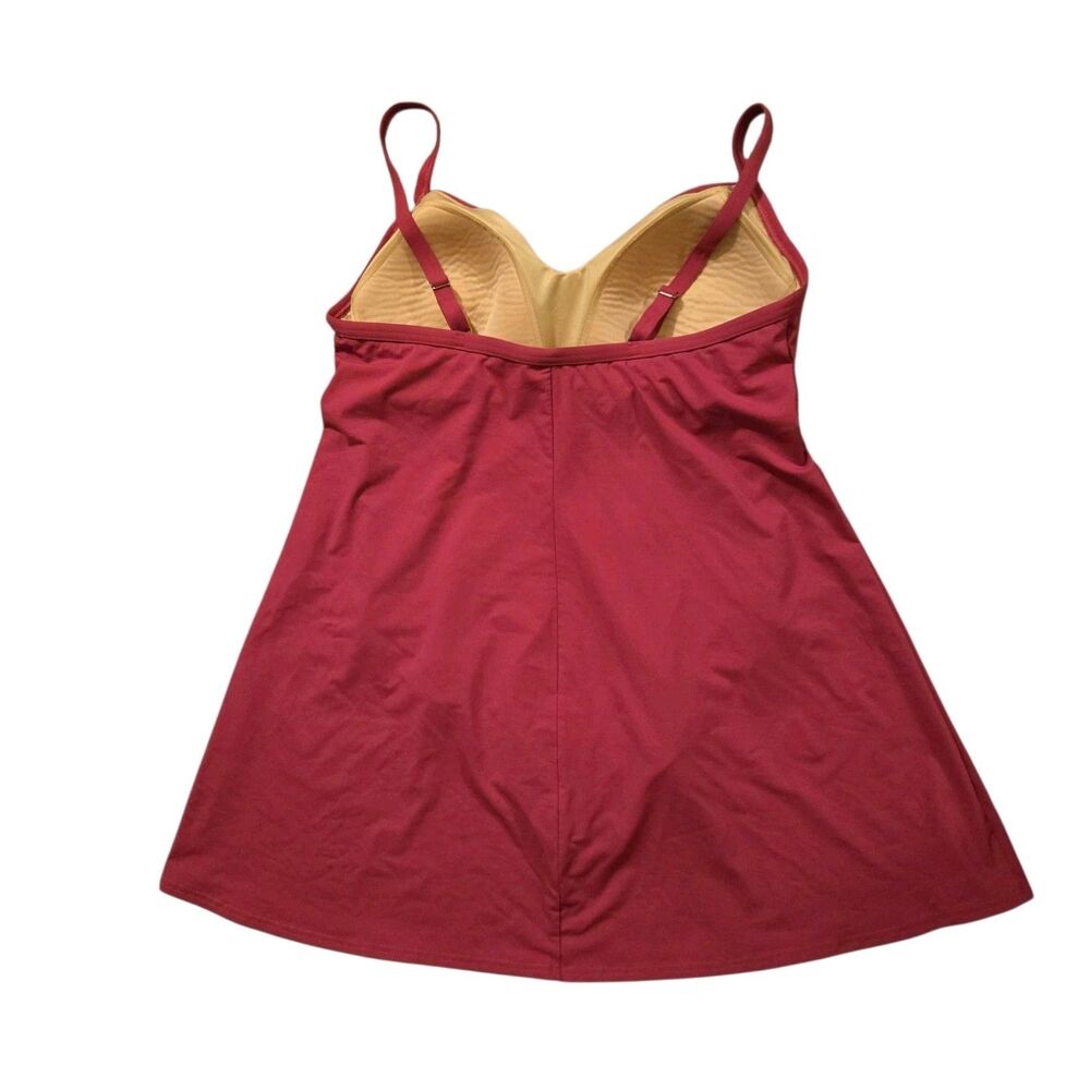 Lands End 1-Piece Bright Pink Swimsuit Swim Dress Size 18 XL Adjustable Straps - Picture 2 of 10